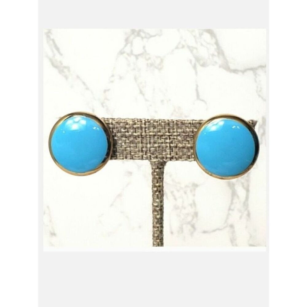 VINTAGE Glossy Button-Style Clip-On Earrings